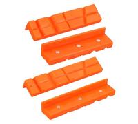 HARFINGTON 1 Set Vise Jaw Pads 4" and 5" Rubber V-Shape Magnetic Vise Soft Jaws Standard Anti-Scratches Vice Covers Tools for DIY Making Woodworking Clamping Plumbing, Orange