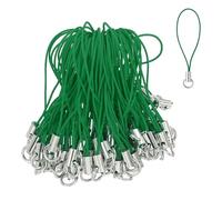 HARFINGTON 100 Pcs Phone Charm Lanyard Strap Kit, 58 mm Split Ring String Charm Lariat Lanyard Hanging Pendant Clasp for Camera USB Drive Keychain DIY Jewelry Accessories, Dark Green