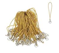 HARFINGTON 100 Pcs Phone Charm Lanyard Strap Kit, 58 mm Split Ring String Charm Lariat Lanyard Hanging Pendant Clasp for Camera USB Drive Keychain DIY Jewelry Accessories, Gold
