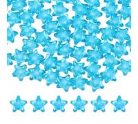 HARFINGTON 100pcs Acrylic Crystal Star Beads, 11mm Star Shape Charm Spacer Beads for DIY Crafts Jewelry Making Bracelet Necklace Decor Key Chains, Dark Lake Blue
