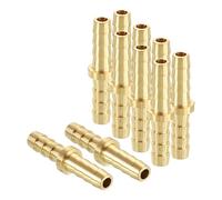 HARFINGTON 10pcs 1/8" to 1/8" Brass Hose Barb Fitting Metals Splicer Mender for 3D Printing, Air Compressor, CNC Machine, Dies