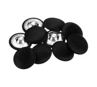 HARFINGTON 10pcs 40L Fabric Cloth Covered Button 25mm Round Metal Shank Sewing Buttons for Suits Dress Blouses Sweaters, Black