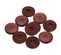 HARFINGTON 10pcs 48L DIY Sewing Buttons 1-3/16"(28mm) Wooden Round Flat 4-Hole Craft Replacement Buttons for Sewing Clothing Handmade Crafts, Dark Brown