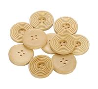 HARFINGTON 10pcs 48L DIY Sewing Buttons 1-3/16"(30mm) Wooden Round Flat 4-Hole Craft Replacement Buttons for Sewing Clothing Handmade Crafts, Beige