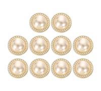 HARFINGTON 10pcs 48L Gold Faux Pearl Buttons 30mm 1-1/4" Plastic Round Sewing Button Replacement Craft Fastener for Coats Clothing DIY Decoration Crafts #3