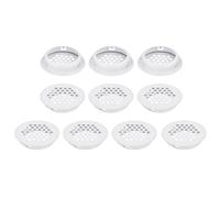 HARFINGTON 10pcs Circular Soffit Vents 1.4" (35mm) Stainless Steel Soffit Honeycomb Design Air Vent Louver Round Mesh Hole Flat Louver for Kitchen Bathroom Shoe Cabinet Wardrobe, White