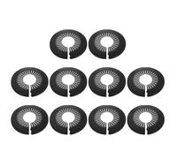 HARFINGTON 10pcs Flange Pipe Cover Decoration 2.17" to 2.95" (55-75mm) Plastic Clip-on Wall Hole Cover Under Sink Pipe Radiator Escutcheon Collar for Bathroom Kitchen Toilet, Black