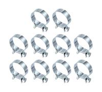 HARFINGTON 10pcs Fuel Injection Hose Clamp 24-26mm Adjustable Zinc Plated Steel Mini Gas Line Hose Clamp for Automotive Agriculture Plumbing Diesel Petrol Pipe