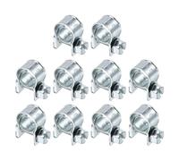 HARFINGTON 10pcs Fuel Injection Hose Clamp 9-11mm Adjustable Zinc Plated Steel Mini Gas Line Hose Clamp for Automotive Agriculture Plumbing Diesel Petrol Pipe
