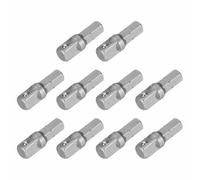 HARFINGTON 10pcs Impact Socket Adapter 1/4" Square Drive 1/4" Hex Shank 1" Long Extension Bit for Axle Nut Driver Drill Socket Sets