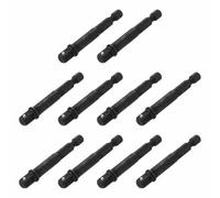 HARFINGTON 10pcs Impact Socket Adapter 1/4" Square Drive 1/4" Hex Shank 2.6" Long Extension Bit for Axle Nut Driver Drill Socket Sets, Black
