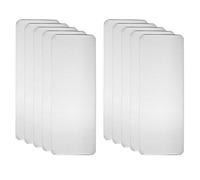 HARFINGTON 10pcs Metal Business Card 3" x 1.2" x 0.02" 201 Stainless Steel Brushed Laser Engrave Cards Self Adhesive CNC Engraving Blanks for House Office DIY Gift Invitation, Silver