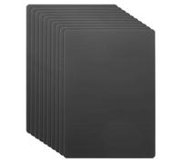 HARFINGTON 10pcs Metal Business Card 4.7" x 3.1" x 0.016" 201 Stainless Steel Brushed Laser Engrave Cards Custom Blank CNC Engrave Sheet for House Office DIY Gift Invitations, Gray