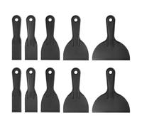 HARFINGTON 10pcs Putty Scraper Set Plastic Flexible Putty Knives Disposable Paint Spreader Cleaner Tool for Spackling, Patching Painting Repairing, Black