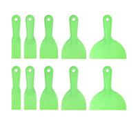 HARFINGTON 10pcs Putty Scraper Set Plastic Flexible Putty Knives Disposable Paint Spreader Cleaner Tool for Spackling, Patching Painting Repairing, Green