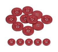 HARFINGTON 10pcs Sewing Button 30mm 4 Holes Resin Thickened Round Crafting Replacement Buttons for Clothing DIY Crafts Decoration, Bright Red