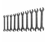 HARFINGTON 10pcs Thick Double Open End Wrench 5.5x7/8x10/9x11/10x12/12x14/14x17/17x19/19x22/24x27/30x32mm Metric Dual Open Ended Spanner Flat Head Wrench for Automotive Furniture Assembly