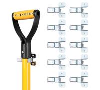 HARFINGTON 10pcs Wall-Mount Spring Grip Clamps Clips Hanger Garage Closet Wall Organizer Metal Grip Tool for Garage Closet Rakes Broom Mop Holder