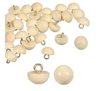 HARFINGTON 10pcs Wood Buttons 0.45" (11.5mm) Mushroom Type Domed Round Sewing Wooden Button Craft Sewing Accessories with Shank for Cheongsam Shirt Wedding Dresses, Yellow