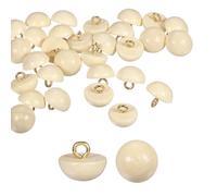HARFINGTON 10pcs Wood Buttons 0.47" (12mm) Mushroom Type Domed Round Sewing Wooden Button Craft Sewing Accessories with Shank for Cheongsam Shirt Wedding Dresses, Yellow