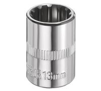 HARFINGTON 12 Points Socket 3/8" Drive 13mm Metric Shallow Impact Socket Cr-V Steel Chrome Plating Flip Sleeve Nut Driver Wrench for Home Auto Nuts Bolts Repair