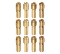 HARFINGTON 12pcs Brass Collet 1-3.2mm Brass Drill Chucks Mini Electric Grinder Quick Change Drill Chuck Bit Sets for Rotary Tools, 4.8mm Shank Diameter