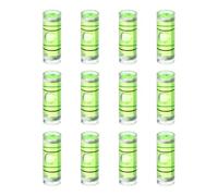 HARFINGTON 12pcs Cylindrical Bubble Spirit Level Vials 8x22.5mm Mini Horizontal Bubble Spirit Level Little Measuring Layout Tools for Industrial Carpentry Picture Frame, Green