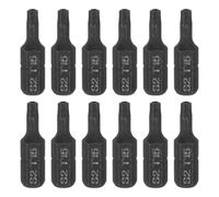 HARFINGTON 12pcs T15 Torx Screwdriver Bit 1/4" Hex Shank 25mm/1" Length S2 Steel Star 6 Point Head Hex Security Screw Driver Bits with Hole for Impact Electric Screw Driver Power Tools, Black