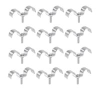 HARFINGTON 12Set Stainless Steel Double Line Clamp 18 mm / 11/16 inch Fuel Lines Clips M-Shape Mounting Clip for Brake Fuel Lines Tubes Wire Pipe Cord Installation, Silver