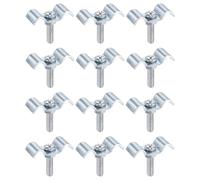 HARFINGTON 12Set Stainless Steel Double Line Clamp 6 mm / 1/4 inch Fuel Lines Clips M-Shape Mounting Clip for Brake Fuel Lines Tubes Wire Pipe Cord Installation, Silver