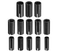 HARFINGTON 13pcs Collet Adapter Carbon Steel Router Collet Reduction Sleeve Tool Bit Shank Router Conversion Chuck Adapter for Woodworking CNC Engraving, Black