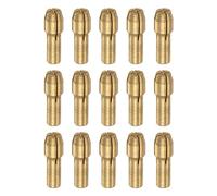 HARFINGTON 15pcs Brass Collet 0.5mm Brass Drill Chucks Mini Electric Grinder Quick Change Drill Chuck Bit Sets for Rotary Tools, 4.3mm Shank Diameter