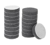 HARFINGTON 16pcs Scrubber Scouring Pads 1200 Grits 2 Inch Drill Power Brush Hoop and Loop Surface Conditioning Disc Drill Scuffing Disc Scrub Pads for Home Kitchen Cleaning, Light Gray
