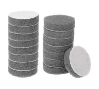 HARFINGTON 16pcs Scrubber Scouring Pads 800 Grits 2 Inch Drill Power Brush Hoop and Loop Surface Conditioning Disc Drill Scuffing Disc Scrub Pads for Home Kitchen Cleaning, Gray