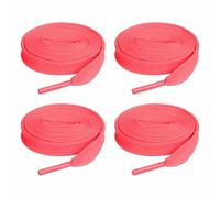 HARFINGTON 2 Pairs Flat Shoe Laces 2/5" x 39" Polyester Shoestring Flat Elastic Shoelaces for Sneakers Skate Shoes Boots, Neon Red