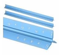 HARFINGTON 2 Pcs Architectural Scale Ruler, 12 Inch Standard Aluminum Alloy Architect Triangular Small Scale Laser-Etched Blueprint Drafting Ruler for Architects Engineers, Blue