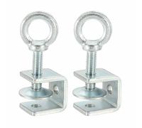 HARFINGTON 2 Pcs Carbon Steel C Clamps 20mm Square Galvanized Mini Tiger Clamp Adjustable Heavy Duty Metal U Clip with Eye Hook Screw for Woodworking Welding Mounting, Blue White