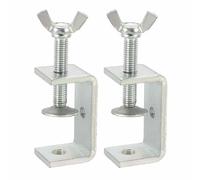 HARFINGTON 2 Pcs Carbon Steel C Clamps 55mm Square Galvanized Mini Tiger Clamp Adjustable Heavy Duty Metal U Clip with Butterfly Screws for Woodworking Welding Mounting, Blue White