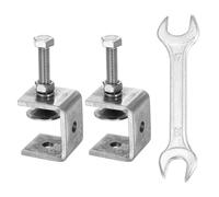 HARFINGTON 2 PCS Stainless Steel C Clamps Mini 1.38" (35mm) Wide Jaw Opening Stainless Steel U Clamp for Woodworking Welding Building Household Mounting
