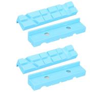 HARFINGTON 2 Set Vise Jaw Pads 6" Rubber Magnetic Vise Soft Jaws Standard Anti-Scratches Vice Covers Tools for DIY Making Woodworking Clamping Plumbing, Blue