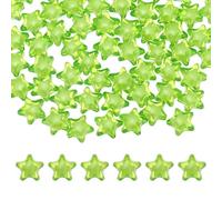 HARFINGTON 200pcs Acrylic Crystal Star Beads, 11mm Star Shape Charm Spacer Beads for DIY Crafts Jewelry Making Bracelet Necklace Decor Key Chains, Fruit Green
