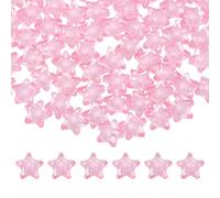 HARFINGTON 200pcs Acrylic Crystal Star Beads, 11mm Star Shape Charm Spacer Beads for DIY Crafts Jewelry Making Bracelet Necklace Decor Key Chains, Pink