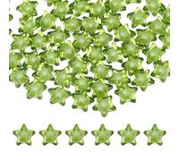 HARFINGTON 200pcs Acrylic Crystal Star Beads, 11mm Star Shape Charm Spacer Beads for DIY Crafts Jewelry Making Bracelet Necklace Decor Key Chains, Grass Green