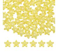 HARFINGTON 200pcs Acrylic Crystal Star Beads, 11mm Star Shape Charm Spacer Beads for DIY Crafts Jewelry Making Bracelet Necklace Decor Key Chains, Yellow