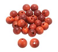 HARFINGTON 200pcs Natural Wooden Beads 6mm Carmine Wood Round Polished Loose Bead Smooth Spacer Balls Beading for Jewelry Making Bracelets Necklace Earrings Craft DIY