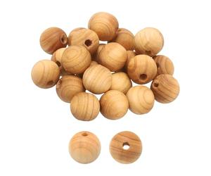HARFINGTON 200pcs Natural Wooden Beads 6mm Hill Cedar Wood Round Polished Loose Bead Smooth Spacer Balls Beading for Jewelry Making Bracelets Necklace Earrings Craft DIY