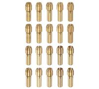 HARFINGTON 20pcs Brass Collet 0.5-3.2mm Brass Drill Chucks Mini Electric Grinder Quick Change Drill Chuck Bit Sets for Rotary Tools, 4.3mm Shank Diameter