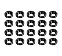 HARFINGTON 20pcs Countersunk Washer M3 Anodized Aluminum Alloy Finishing Washers, Screw Gaskets for Mechanical Accessories Parts, Black