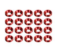 HARFINGTON 20pcs Countersunk Washer M4 Anodized Aluminum Alloy Finishing Washers, Screw Gaskets for Mechanical Accessories Parts, Red