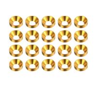 HARFINGTON 20pcs Countersunk Washer M4 Anodized Aluminum Alloy Finishing Washers, Screw Gaskets for Mechanical Accessories Parts, Golden